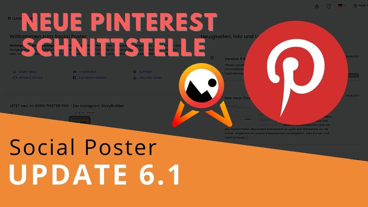 Social Poster Pinterest-Schnittstelle